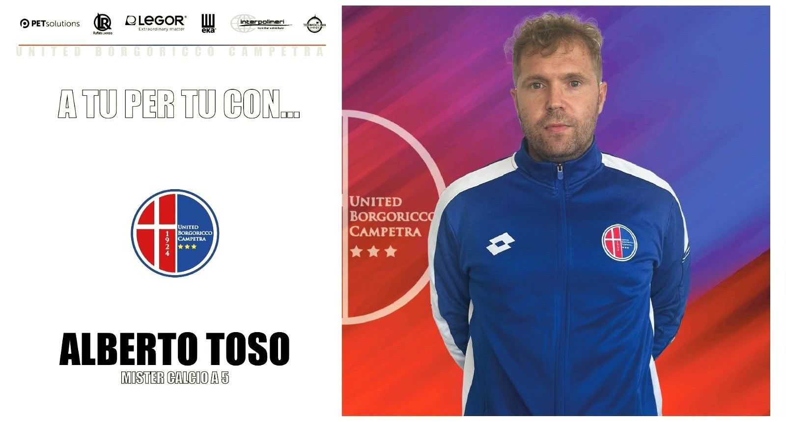 Domani riparte anche l’avventura del calcio a 5: il nuovo allenatore è Alberto Toso