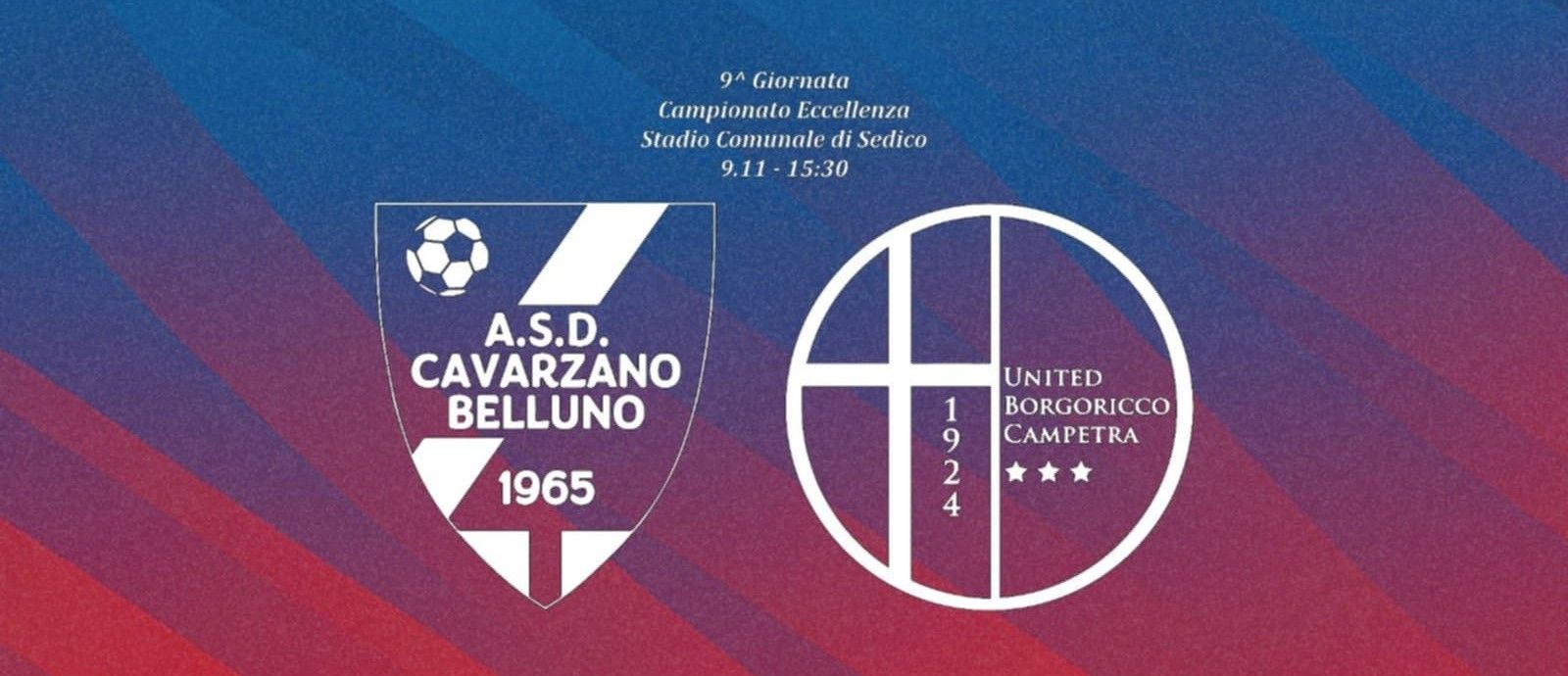 Il big-match di giornata non sorride ai colori rossobiancoblu: Cavarzano Belluno-United Borgoricco Campetra 2-0