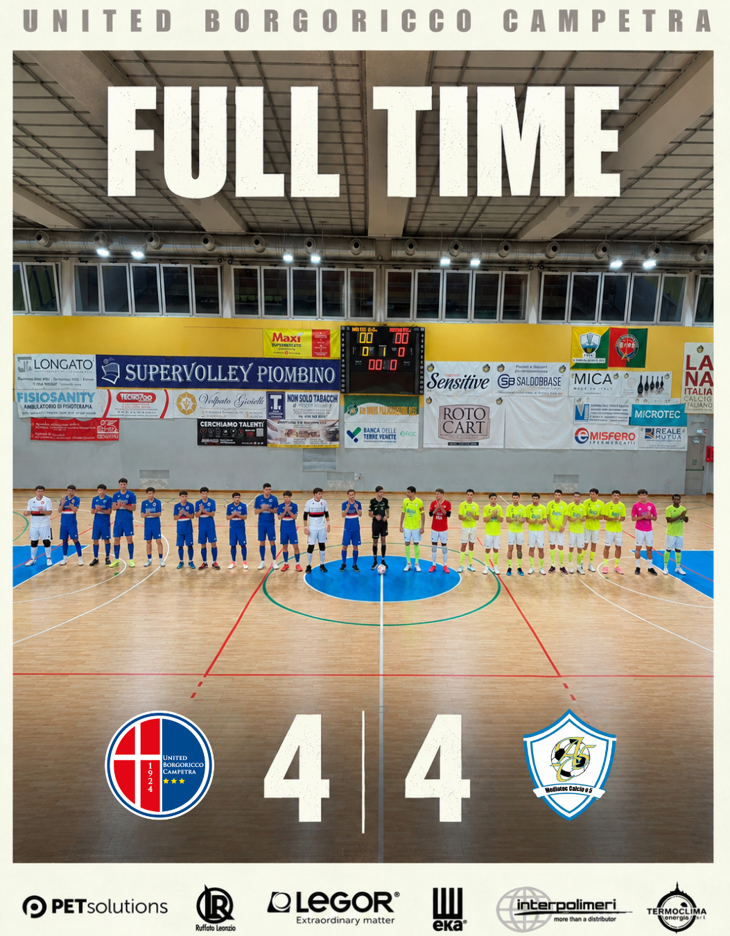 I 3 punti sfumano nel finale ma il nuovo United inizia la stagione con carattere. United B.C. 4 – Mediatec Luparense 4