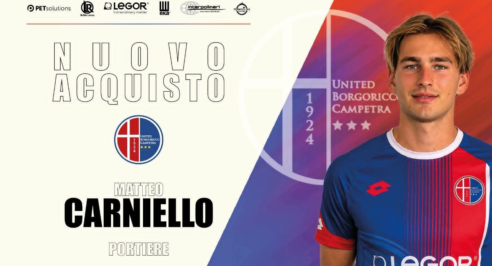 Quarta novità in entrata: preso il portiere Matteo Carniello, classe 2007, scuola Venezia e Padova
