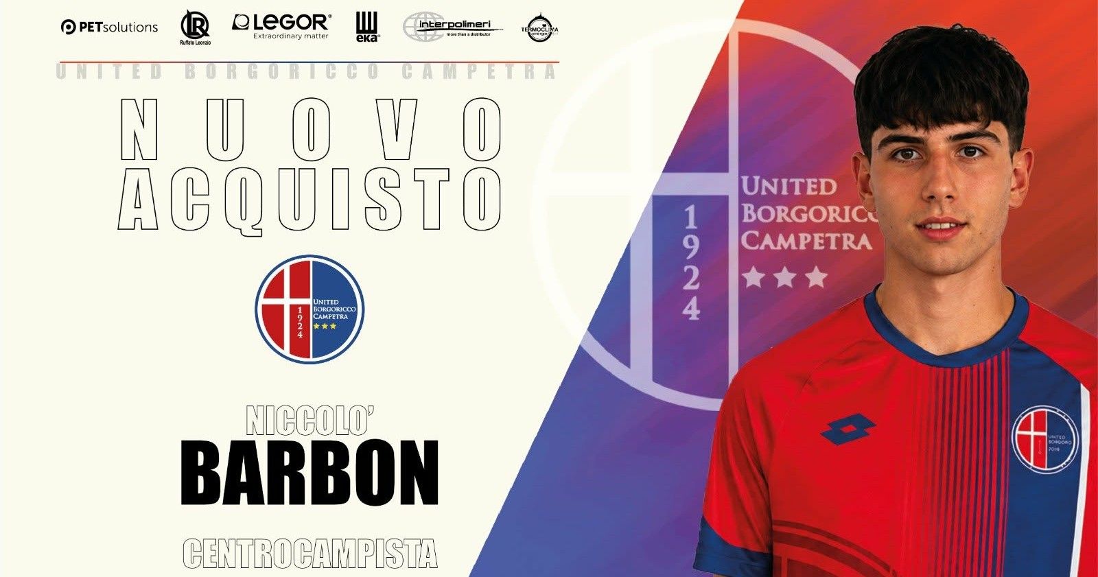 Sesto innesto di mercato: definito l’arrivo dalla juniores nazionale del Campodarsego del centrocampista Niccolò Barbon