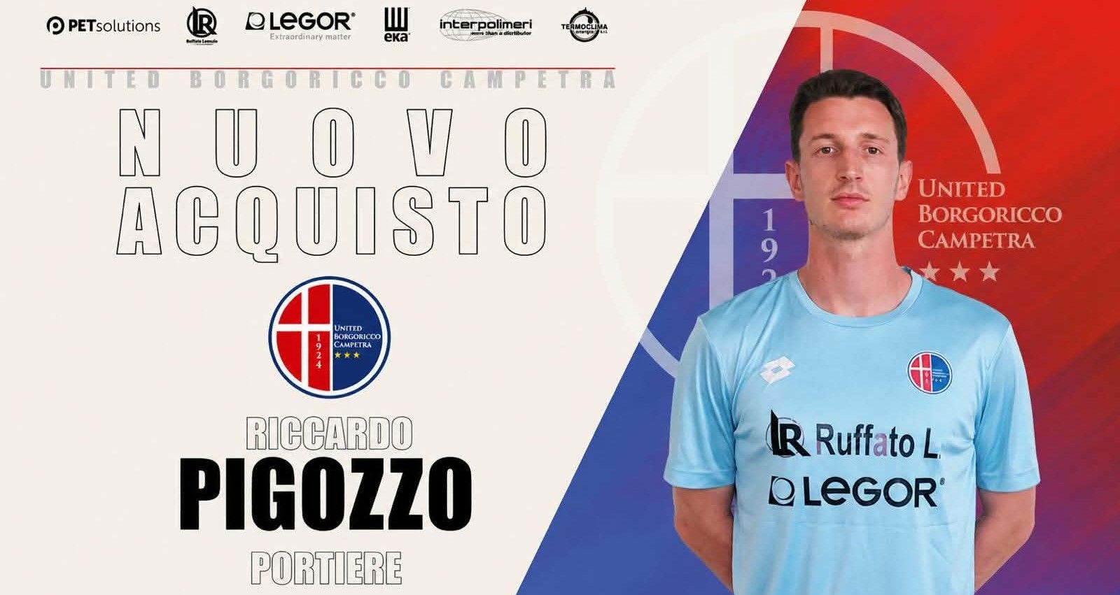 Novità tra i pali rossobiancoblu: definito il tesseramento del portiere Riccardo Pigozzo
