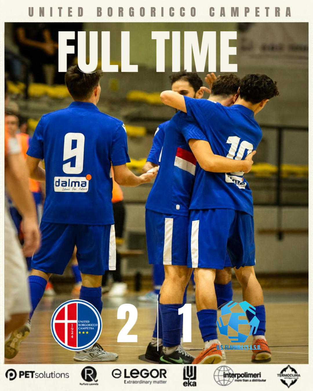 Seconda vittoria consecutiva per il calcio a 5: regolato un mai domo Flaminia grazie a Gallo e Franceschi