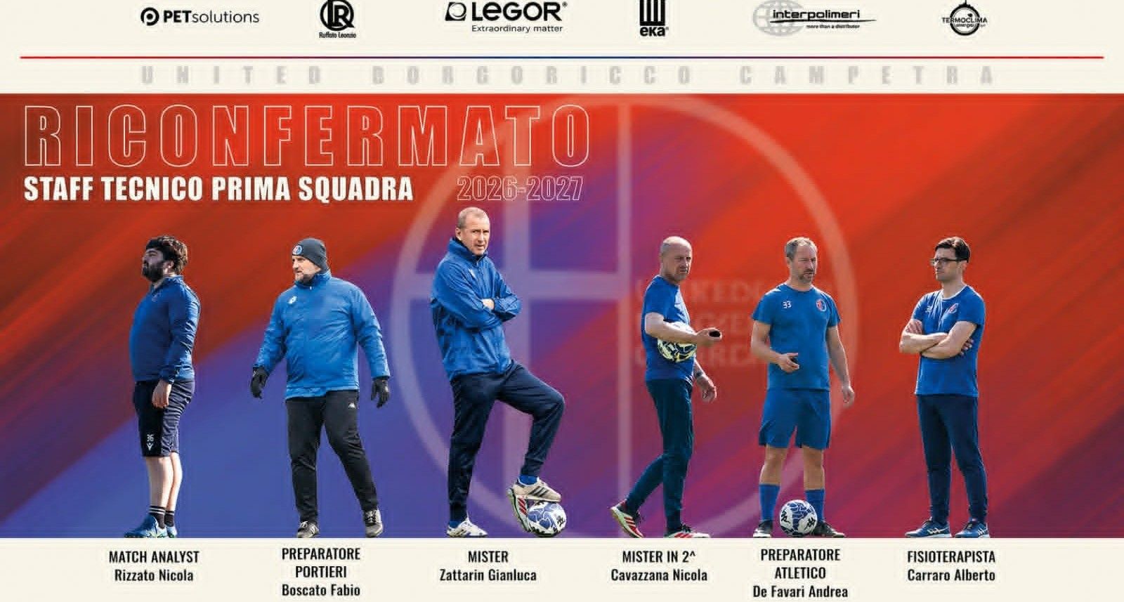 Comunicato ufficiale: definita la composizione dello staff tecnico della prima squadra